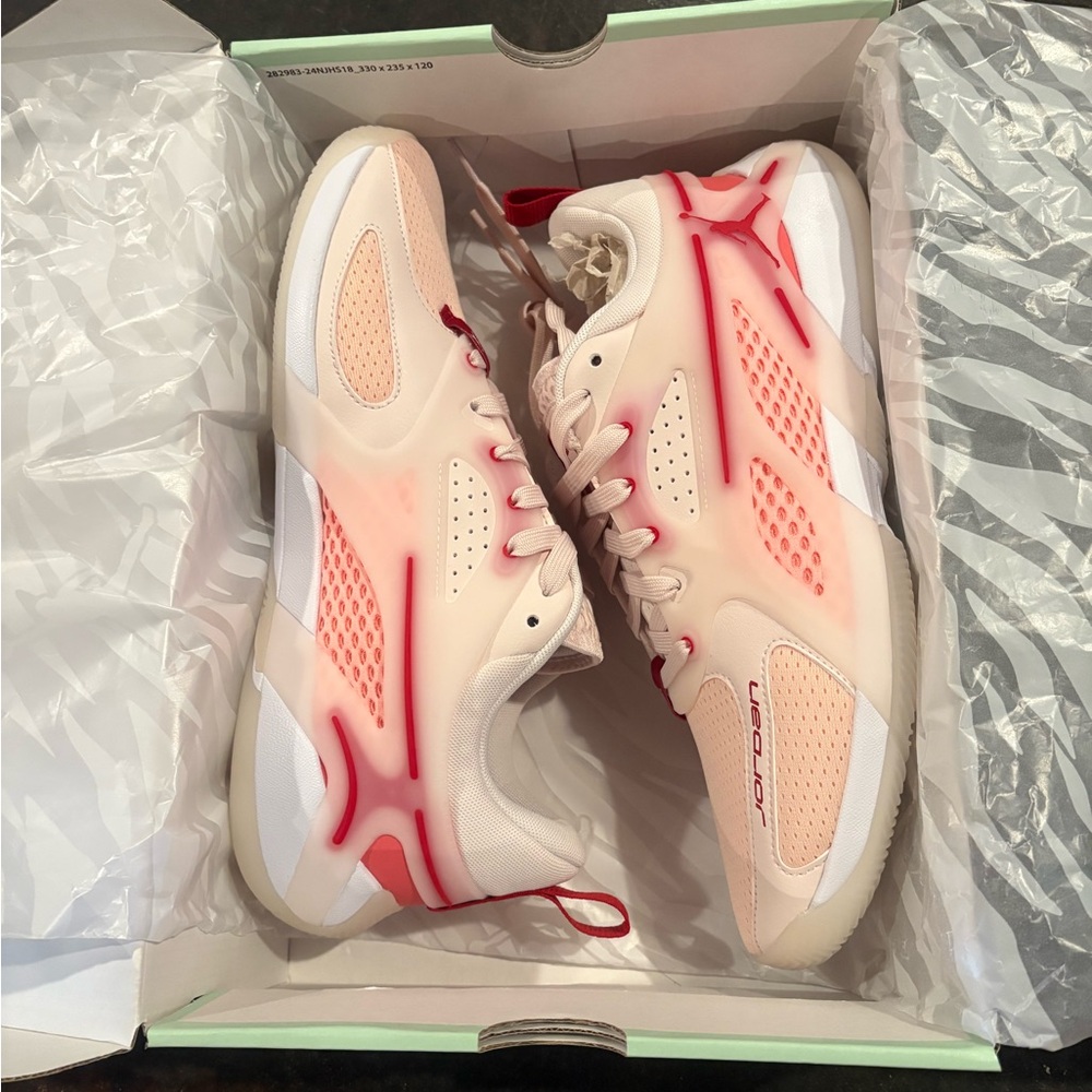 NWT Jordan Women's Pink and White Athletic Shoes